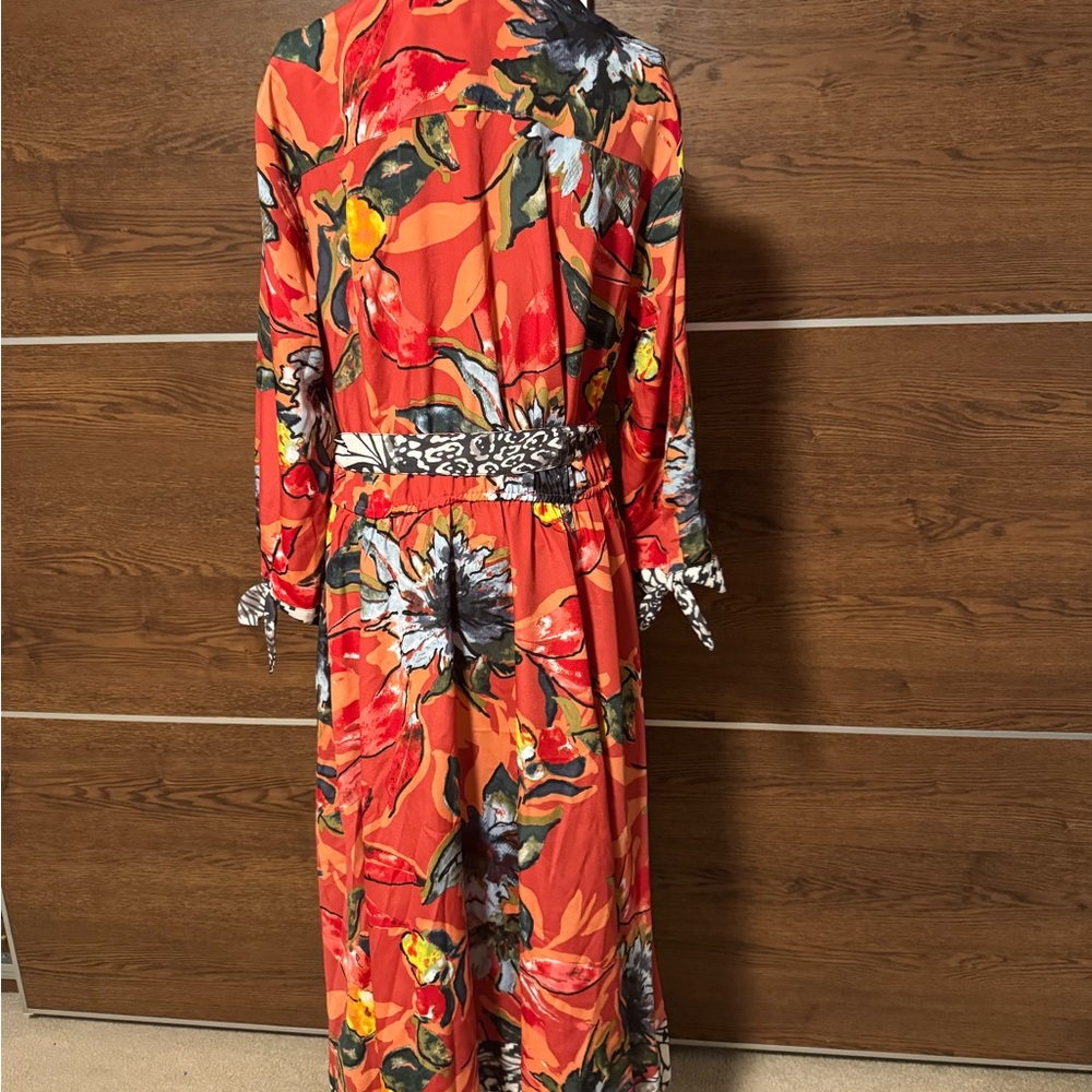 John Mark Vibrant Floral Asymmetrical Dress Sz L - Picture 9 of 13
